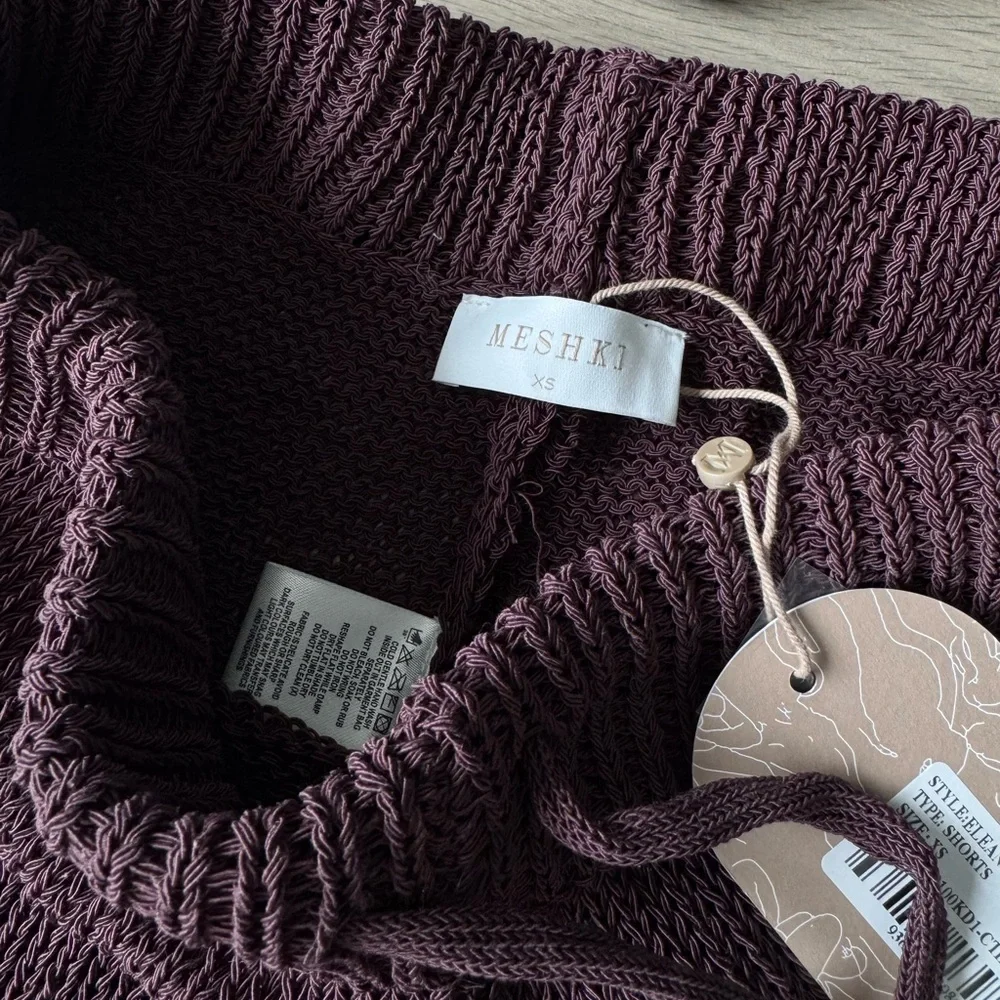 Meshki Plum Button-Front Knit Cardigan Set